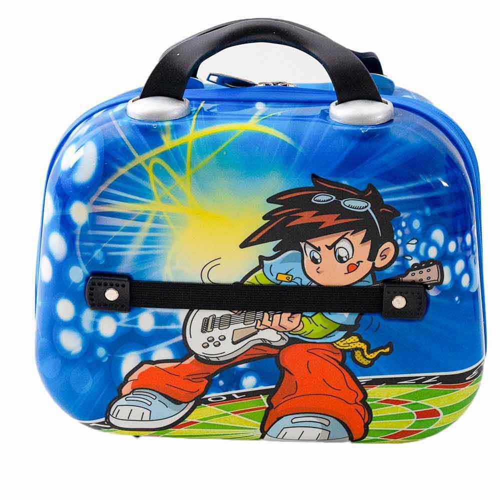 Small Multi Colored Durable Trolly Bag With Cartoon Character Design  Comfortable Handle For Kids