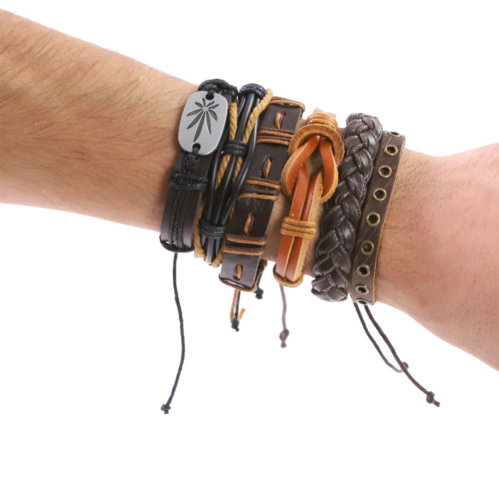 adjustable leather wristbands