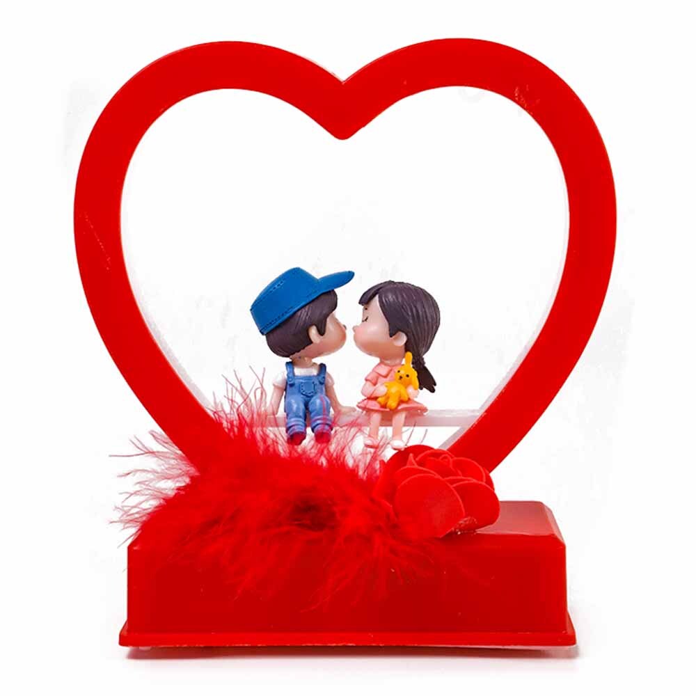 Romantic Animated Couple love heart LED Gift set, Red