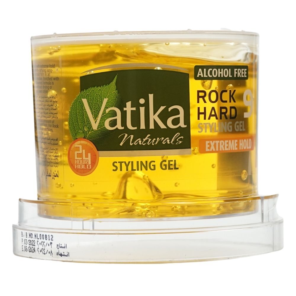 Vatika Naturals Hair Styling Gel Rock Hard 9, Alcohol-Free & Extreme Hold-  250ml