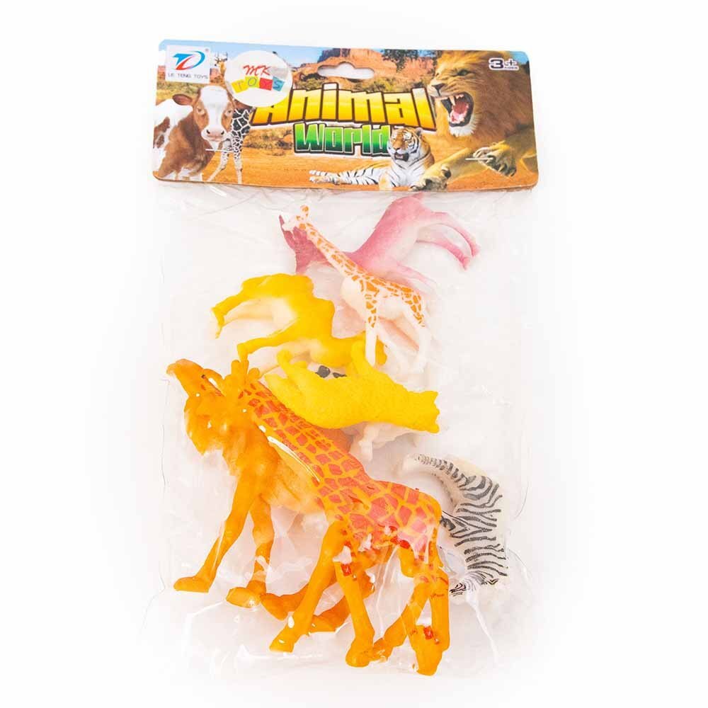 Jungle Animal World Toy Set - 8 Pieces Assorted Zoo Animals - For Kids