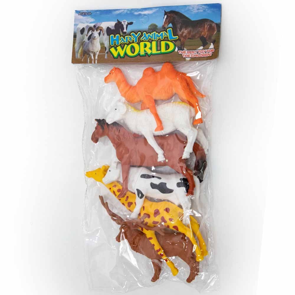 Best Animal Toy Set Zoo Animal Horse, Camel, ship , cow for growing  children - 6PCs